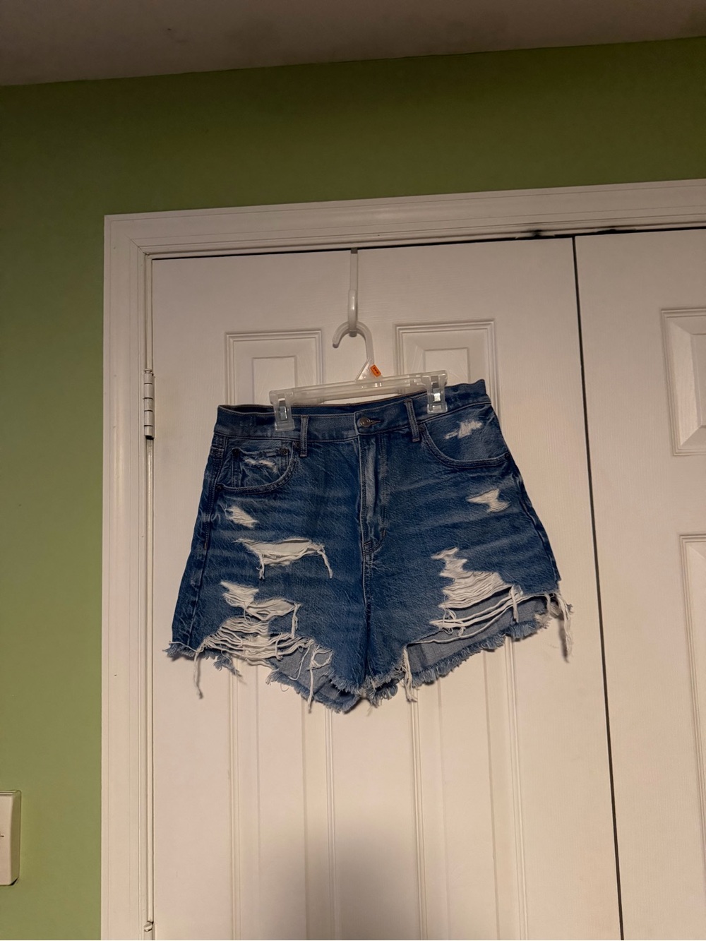 American Eagle Outfitters Distressed Blue Denim Cutoff Shorts